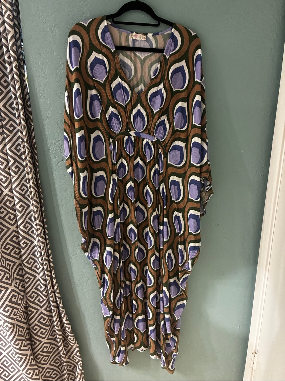 Free People Purple & Brown V-Neck Women’s kaftan